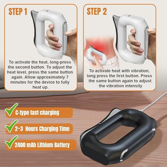 ACVITA Heated Fascia Knife, Electric Fascia Knife for Muscle Relaxation, Muscle Scraper Tool, Fascia Massager, Muscle Electric Massager, Gua Sha Tool (Black)