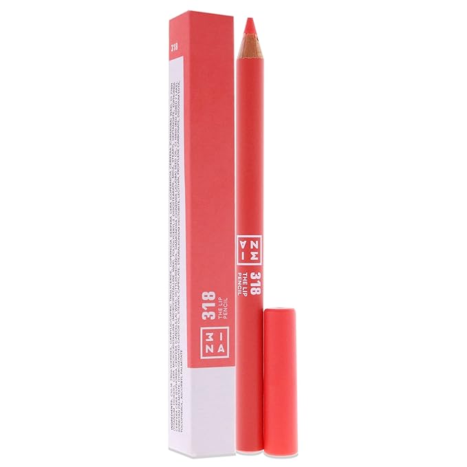 3INA The Automatic Lip Pencil – Waterproof Lip Liner Pencil with Built-In Sharpener – Smudge-Proof, Pigmented, 10 Hour Long Wear Liner - 318-0.01 oz