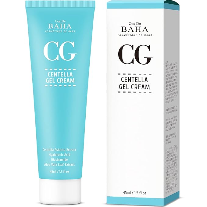 Cos De BAHA Centella Gel Cream 1.5 Fl Oz – Lightweight Cica Gel Cream with Centella Asiatica Extract & Madecassoside for Daily Comfort (45 ml)
