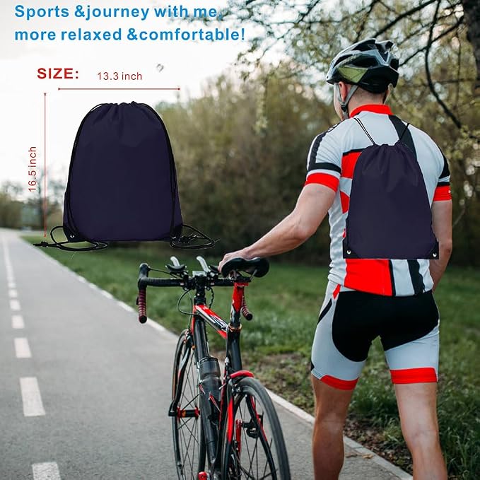 Drawstring Backpack Bulk 40Pcs Draw String Backpack Bags DIY Gym Sports Traveling Yoga Cinch Bag Sackpack Drawstring (black)