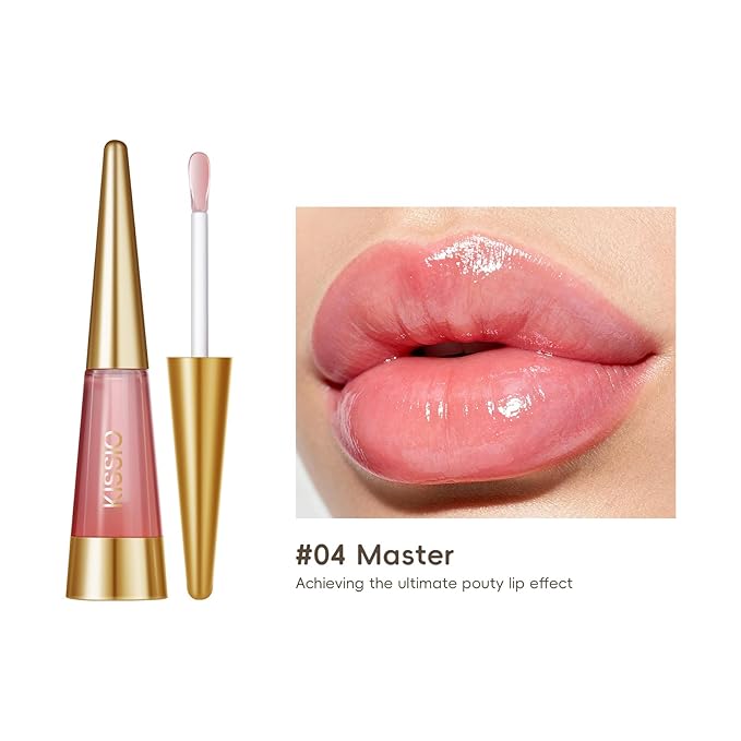 KISSIO PLUMP Lip Plumper,Maximum Plump with Ginger and Peptides,Extreme Lips Plumper,Hydrating,Lip Plumping,Lip Lines Care,Lips Gloss,0.3 fl oz,Master