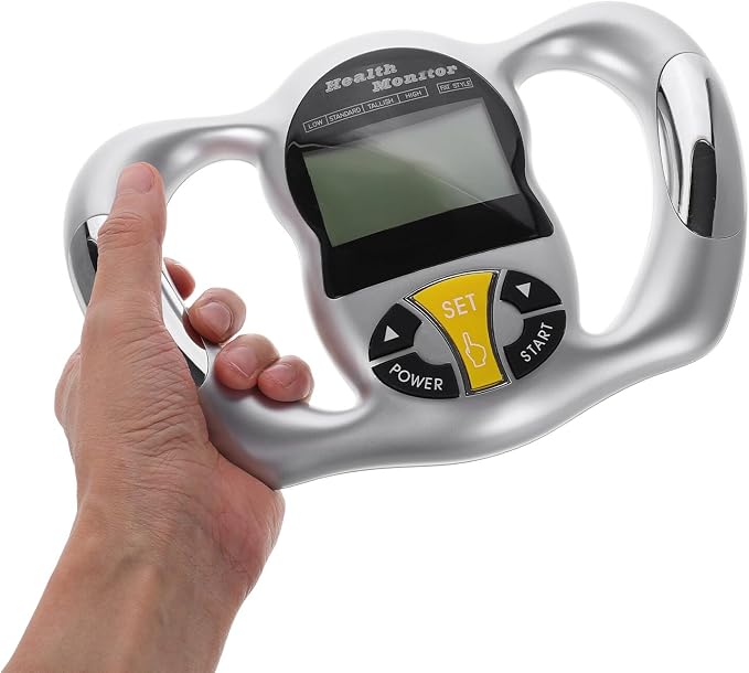 TEHAUX Handheld Body Fat Percentage Monitor Portable Bmi Analyzer Body Fat Calculator for Weight Management Health Tracking with User-Friendly Interface and Detailed Fitness Reports