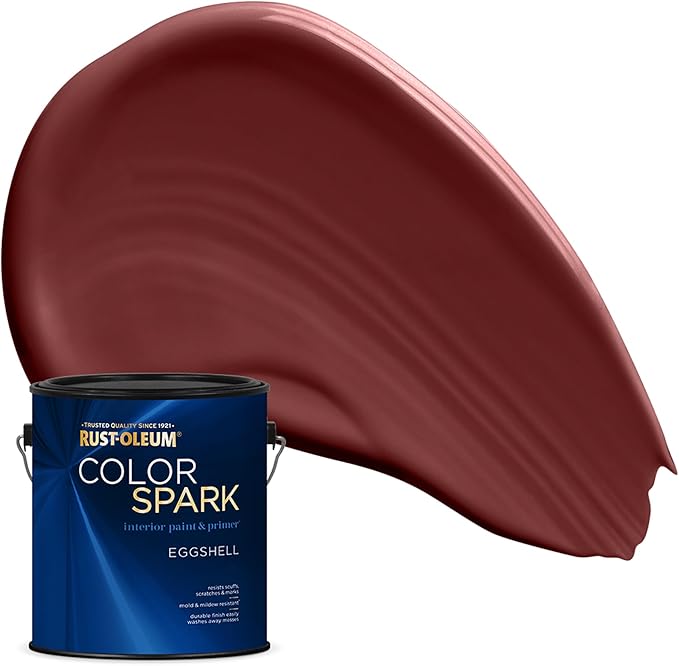 Rust-Oleum Color Spark Interior Paint and Primer in One, Eggshell, Mulled Wine, 1 Gallon