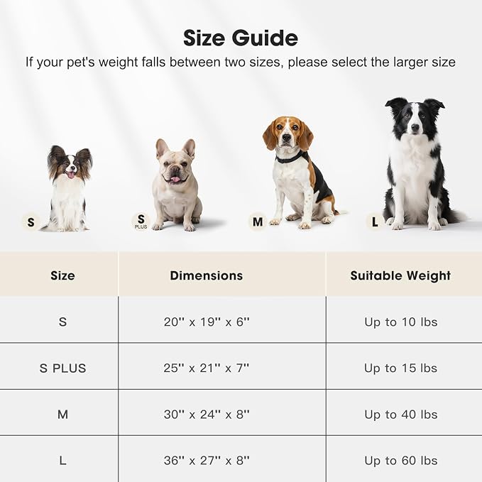 MIXJOY Dog Beds for Small Dogs Cats, Washable Dog Bed with Removable Cover, Soft Calming Cat Bed for Indoor Cats, Rectangle Pet Sofa Bed for Puppy Kitty, Anti-Slip Bottom,20"x19"x6", White