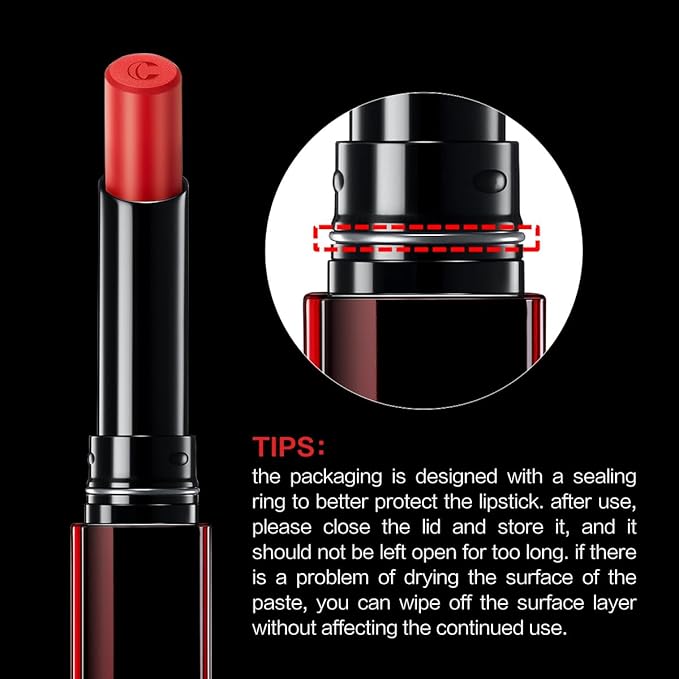 CARSLAN Light Cream Longwear Lipstick, 12H Longlasting Matte Lipstick, High Impact Lip color with Moisturizing Formula with Vitamin E, M05, 0.06 Oz