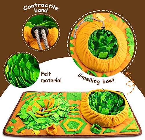 AWOOF Large Dog Snuffle Mat, Interactive Feeding Mat, 34.6 in x 19.6 in, Squeaker and Crinkle Paper, Non-Slip, Easy to Clean