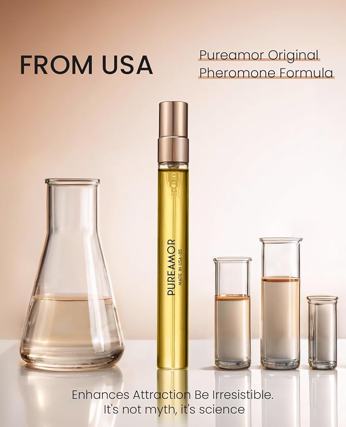 PUREAMOR Cherry Blossom Pheromone Perfume for Women - 10ml Alcohol-Free Spray Perfume Oil, Airy Spring Floral & Fruity Fragrance, Long Lasting Sweet Sakura Scent, Travel Size, Easter Gift (0.34oz)