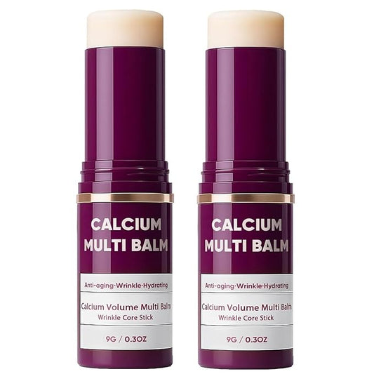 2Pcs Calcium Volume Multi Balm, Collagen Calcium Multi Balm Stick Lightweight Hydrating Anti-aging Firming Sagging Wrinkle Care.