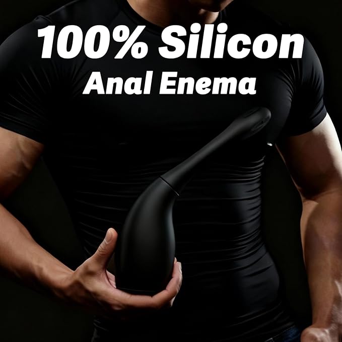 Anal Douche Enema Bulb for Men Women, Silicone Enema Bulb with Silicon Nozzle for Men Women Colon Cleanse Reusable Anal Cleansing Feminine Care Douche Bottles with Ergonomic Comfort Grip