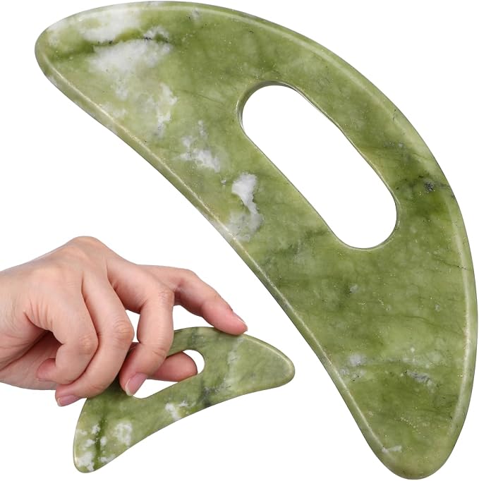 Beaupretty Gua Sha Tool for Face and Neck Handheld Scraping Massage Tool for Facial Massage Eyes Jaw Line Muscle Relief Polished Manual Massager 4.33 Inch Portable Board