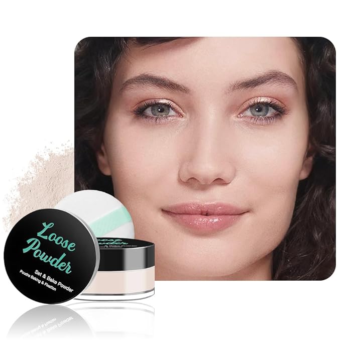 Loose Setting Powder - Translucent Finishing Powder for Face With Built-in Puff, Oil Control & Pore Blurring, Soft Matte Makeup, Vegan & Long Lasting, Medium 04 (0.21 oz)