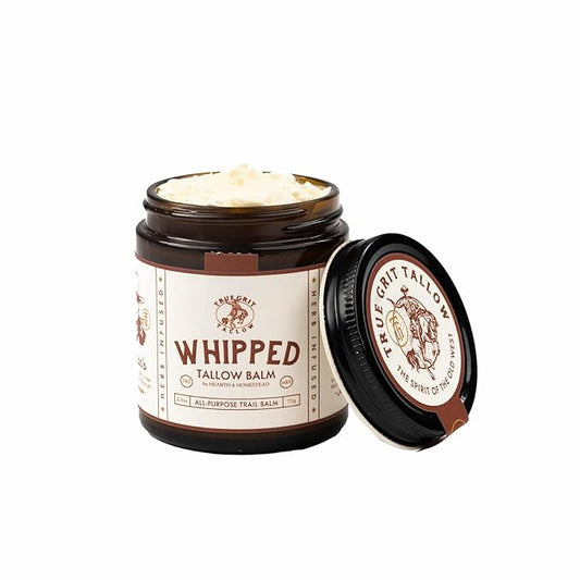 Beef and Bison Whipped Tallow Balm Moisturizer for Dry, Sensitive Skin - John Wayne Inspired Herb-Infused Unscented - 2.6 oz