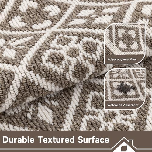 Ileading Indoor Door Mat 2x3ft, Absorbent Muddy Mats for Dogs, Low-Profile Entrance Welcome Mat with Non-Slip Rubber Backing, Washable Runner Carpet for Hallway,Entryway,Kitchen(Brown)