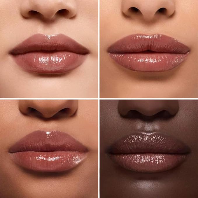 Brown Honey Butter Lipstick Tinted Lip Balm, Shine Moisturizing Plumper Lipstick for Women, Natural Nourishing Hydrating Lip Gloss Stain for Dry Lips, Lightweight Lip Liner Care Makeup, Vegan