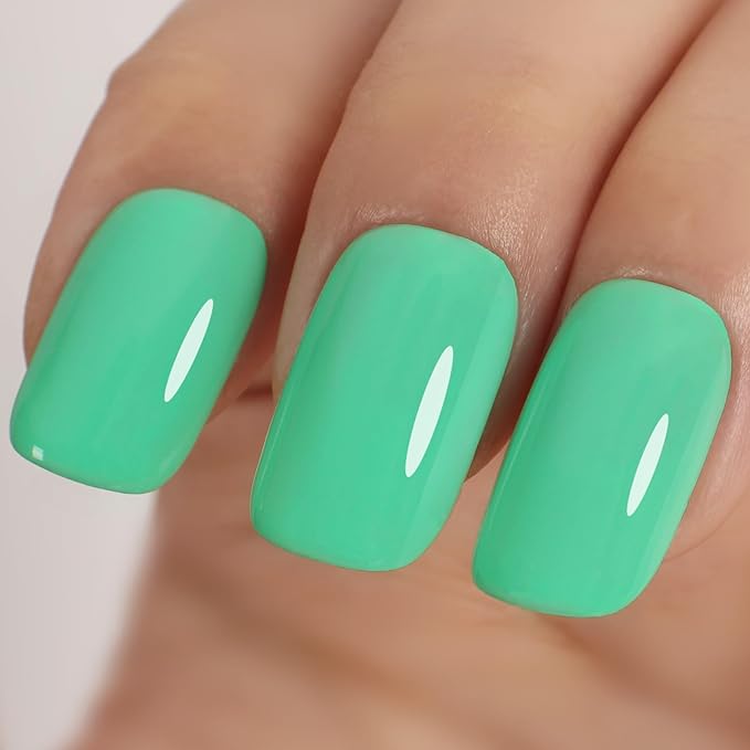 Neon Gel Nail Polish,15ml UV/LED Soak Off Turquoise Green Gel Polish for DIY Nail Art at Home or Manicure Salon,Spring Summer Color - GP0088
