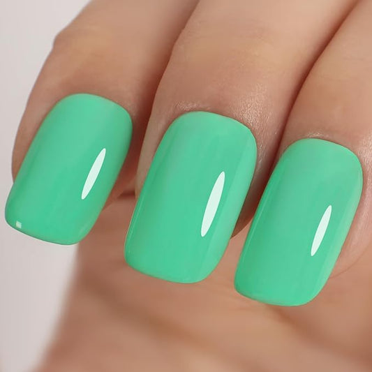 Neon Gel Nail Polish,15ml UV/LED Soak Off Turquoise Green Gel Polish for DIY Nail Art at Home or Manicure Salon,Spring Summer Color - GP0088