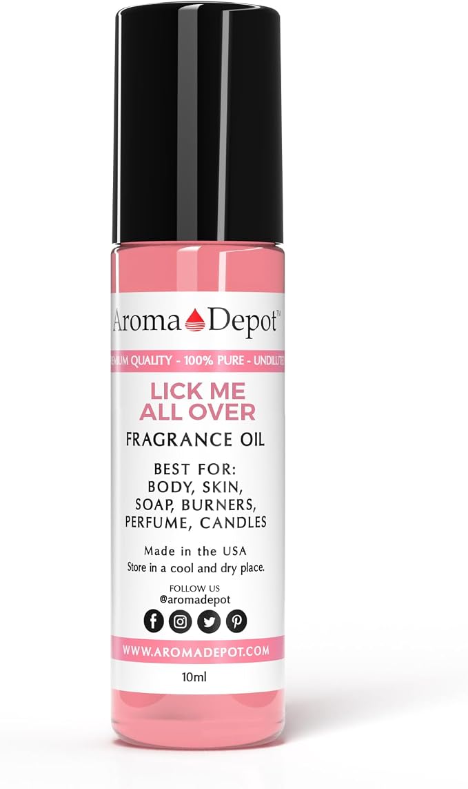 Aroma Depot 10 ml. Lick Me All Over Fragrance Oil I Perfume I Skin Oil I Scented Oil. DIY Projects Such as, Bath Bombs, Body Butters, Creams & Lotions. Few Drops in The Diffuser, Burners, or Warmers.
