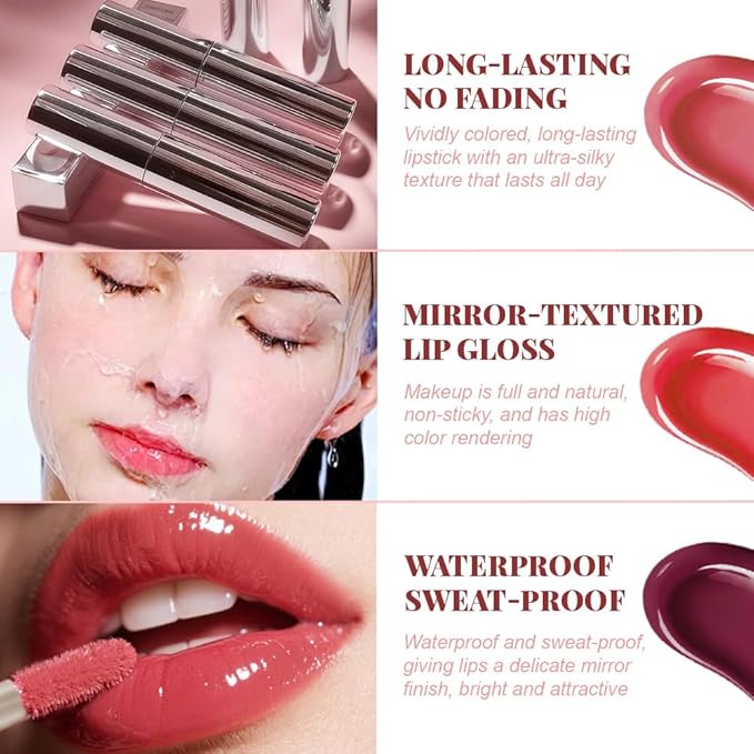 Full-On Plumping Liquid Lip Gloss, Pink Hydrating Lip Plumper Lip Blam Lipstick, High-Shine Tinted Formula for Fuller, Nourishes, Moisturizes & Softens Lips, Cruelty-Free (Pink)