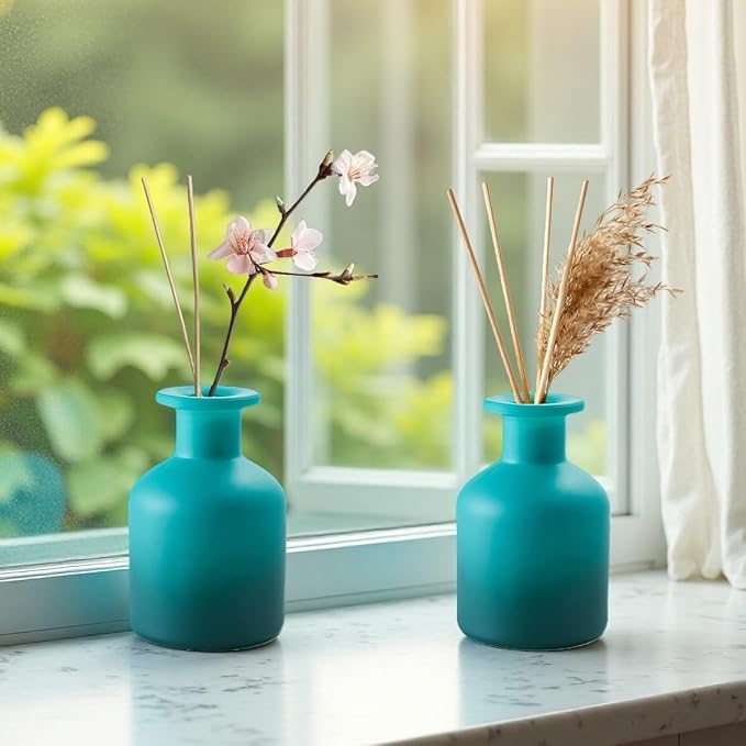 1Pcs 150ml/5oz Empty Glass Diffuser Bottle Aromatherapy Jar Container Fragrance Accessories Use with Essential Oils Replacement Diffusers Reed Sticks DIY Crafts Decor Blue Gradient
