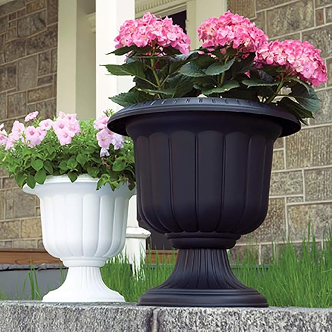 Root & Vessel, Classic Urn Planter, Black, 14-Inch