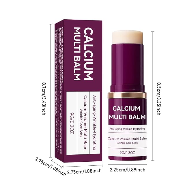 Calcium Volume Multi Balm (2pcs) - Anti-Wrinkle Stick with Collagen, Korean Formula, Moisturizes & Firms Skin, Reduces Fine Lines for Eye, Neck and Face Care