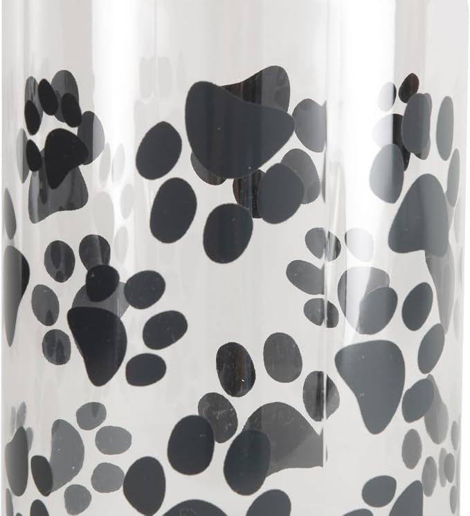 Lixit® Dog Treat Plastic Jar - Airtight Food and Treat Storage Jars for Dogs, Cats, Small Animals and Birds - Made in USA (Paw Prints - Gray, 128 Ounce)