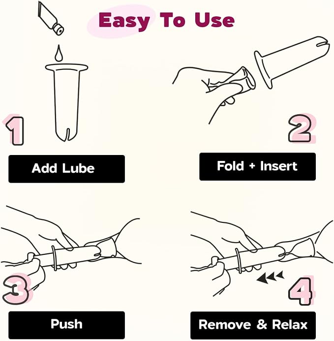 SHORDY Menstrual Cup Applicator & Lube Set - Easy Insertion Tool (Pink) | Works with Most Cups, Reusable Copa menstrual Aplicador, Includes lubricant, Easy-to-use cup tool