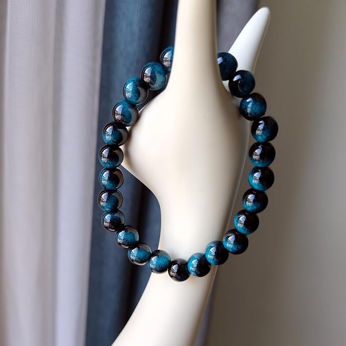 Evil Eye with Hematite Black Obsidian Tiger Eye Stone Triple Protection Bracelets for Men Women, Crystal Healing Stone Bracelet Bring Luck Prosperity and Happiness Jewelry