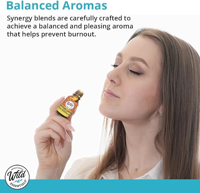 Wild Essentials Relax 100% Pure Essential Oil Synergy Blend - 10ml, Therapeutic Grade - Stress Ease, angst, Mood, Sleep, Calming, Mindfulness, Meditation, Made in The USA