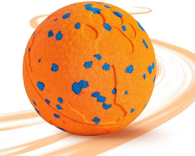 Smart Dog Toy Ball with Interactive Modes, IPX7 Waterproof, USB Rechargeable Auto-Moving Pet Ball, Self Moving Bouncing Dog Ball, Durable Electronic Dog Toy for Active Large Breed Puppies&Dogs（Orange）