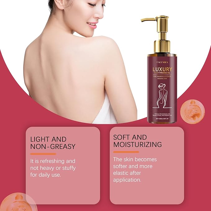 Body Firming Oil – Skin Tightening & Moisturizing Treatment for Smooth, Firm & Glowing Skin– 4.06 Fl Oz