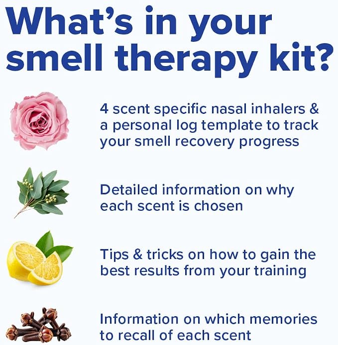 MOXE Scent Training Kit, Made in USA, 4 Essential Oils, Olfactory Regeneration, Helps Restore Sense of Scent, Natural Therapy for Anosmia, Lemon, Rose, Clove, Eucalyptus, Guidebook, Personal Log