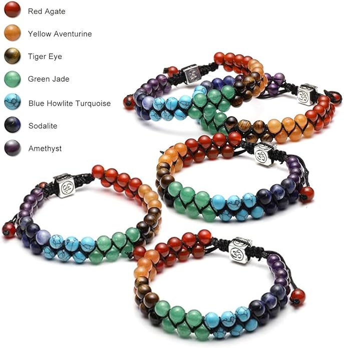 Bracelet, Adjustable Healing Stone Crystal Bracelets Beaded Bracelet Relax Anxiety Gifts For Women