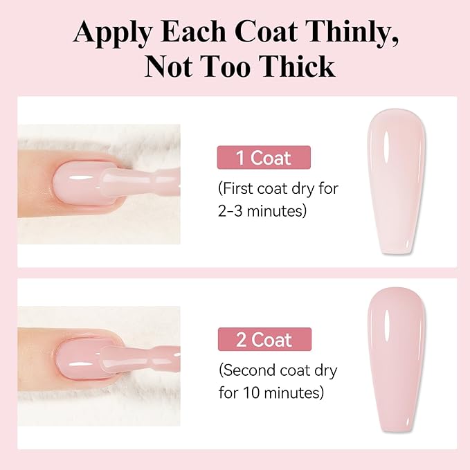 Nail Polish Nude Pink Quick Dry Sheer Color Nail Lacquer Non Gel Long Lasting Regular Fast Dry Fingernail Polish DIY Salon Gift for Women 12ML