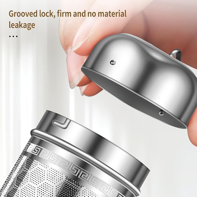 Tea Strainers for Loose Tea, Extra Fine Mesh Tea Infuser, 316 Stainless Steel & Updated Slim Threaded Lid, Loose Leaf Tea Steeper for Black Tea, Rooibos, etc (1 Pack - Large)