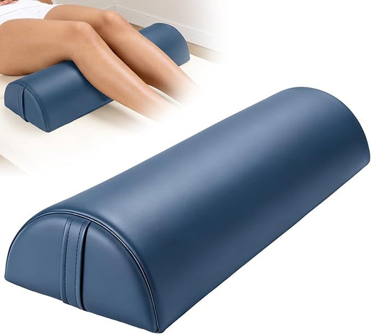 Noverlife Upgraded Large Bolster for Massage Table, 24 x 8 x 4 in Massage Bolsters for Under Legs, Neck, Ankles Pain Relief, Under Knee Pillow, PU Leather Half Moon Bolster Pillow for Spa/Home