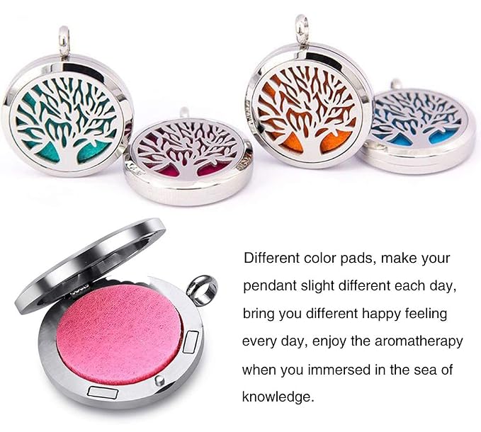 Aromatherapy Essential Oil Diffuser Necklace Stainless Steel lnspirational Locket Pendant（Heart）