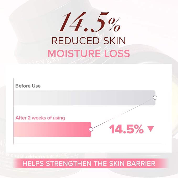 Mary&May Idebenone Blackberry Cream (4x Vitamin C Power) – Anti-Aging Moisturizer for Dry & Dull Skin, 63% Berry Complex & 5 Ceramides, 48H Hydration, Non-Greasy Korean Skincare, 2.46 oz