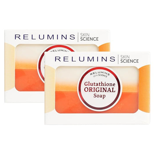 Relumins Glutathione Soap Bars - Deep Cleansing & Hydrating Soap for Smooth, Refreshed Skin Perfect - Gentle Exfoliating Formula for Face & Body - 2 x 150g Bars