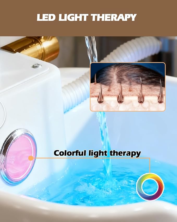 Artist Hand Head Spa Equipment, Waterfall Head Spa System, Shampoo Bowl, Constant Temperature System, Shower Pressure Adjustment for Beauty Salon Spa