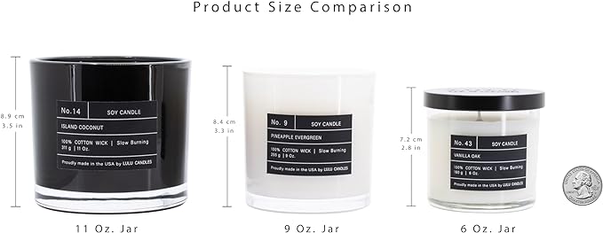 Lulu Candles | Pineapple Evergreen | Luxury Scented Soy Jar Candle | Hand Poured in The USA | Highly Scented & Long Lasting (9 Oz. 2 Pack)
