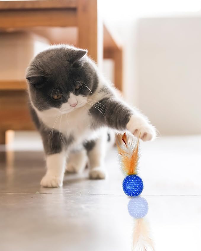 PET SHOW 10 Pack String Toys Cat Balls for Indoor Cats Kitten
