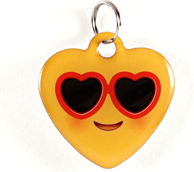 Dynotag® Web Enabled Super Pet ID Smart Tag with DynoIQ™ & Lifetime Recovery Service. Play Series: Deluxe Coated Steel - Heart (Heart Shades)