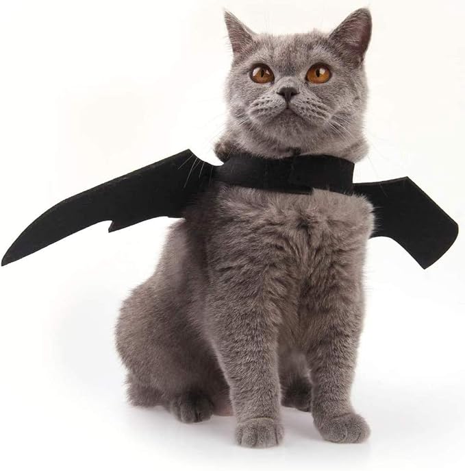Cat Halloween Costume Bat Wing Pet Apparel for Small Dog Puppy Kitty Kitten | Halloween Cat Costumes Accessories Halloween Party Dress for Cat Small Dogs Puppy Kitty Kitten Boy or Girl