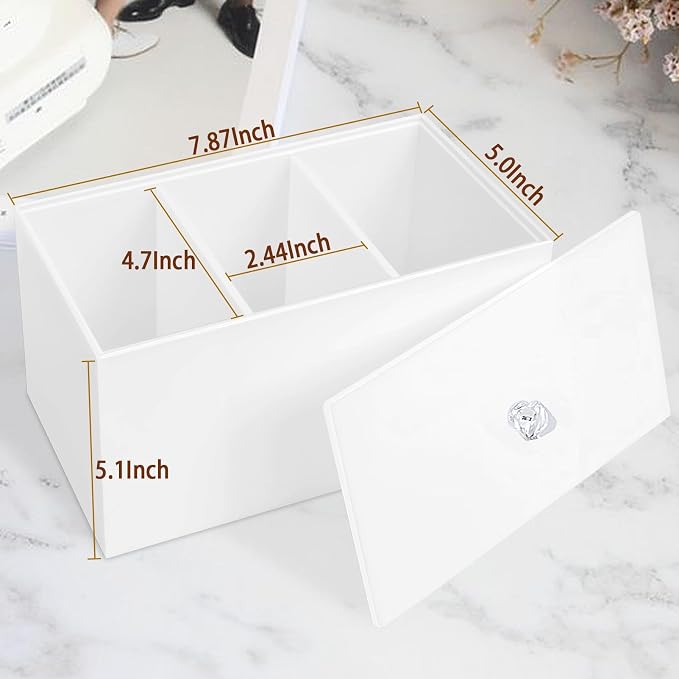 Tampon Holder Organizer for Bathroom Women Pad Container Storage Box, White