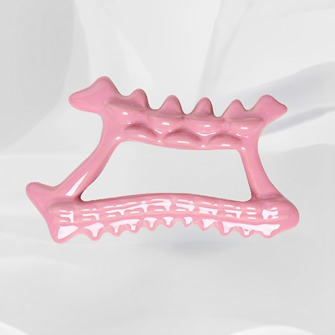Teeth Shaped Ceramic Massage Tool for Head Face Neck Arm Back Leg|Effective Head Scalp Comb|Trigger Point Massager Tool|Ceramic Whole Body Gua Sha Facial Tools for Relaxing Beauty Youth(Pink)