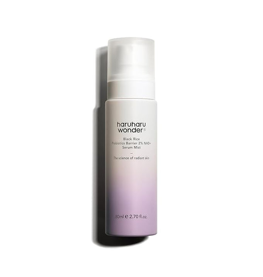 haruharu Wonder Black Rice Probiotics 2% NAD+ Serum Mist, Ultra-Fine Mist, Hydrating & Plumping, Barrier Support, Sensitive Skin, Ceramide, Korean Skincare, Vegan, 2.70 fl.oz