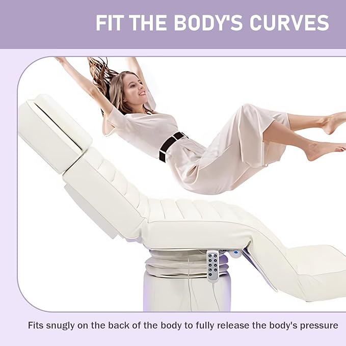 Electric Massage Table - Esthetician Bed with Futuristic Blue-Purple Light Base, Lash Bed Includes Multi-Angle and Height Adjustable, Foot Control, for Beauty Salon