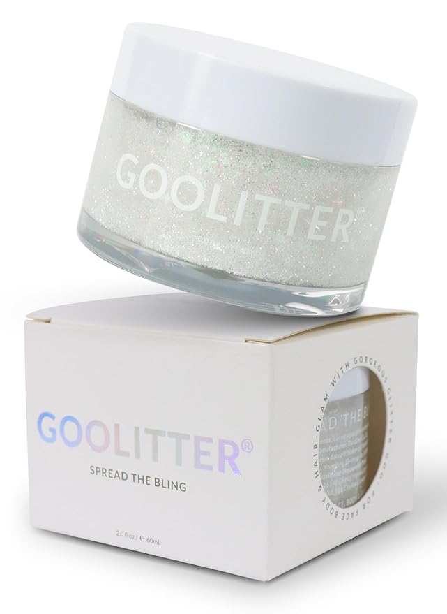 Face, Body & Hair Holographic White Glitter Gel [Angel Booger] 2oz (60mL) | Fine | K-Beauty | Halloween, Festival, EDM, Rave, Party, Concert, Costume Makeup | Vegan, Cruelty Free