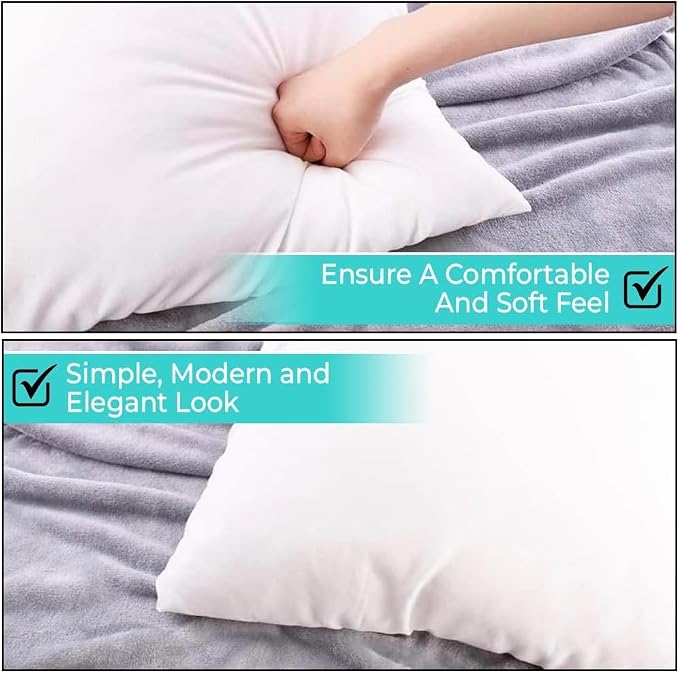 QUBA LINEN Throw Pillow Inserts (Set of 5, White), 18x18 Inches - Premium Cushion Fillers for Sofa, Bed, and Home Décor (18x18 Inch (Pack of 5))